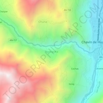 Mappa topografica Nunupata, altitudine, rilievo