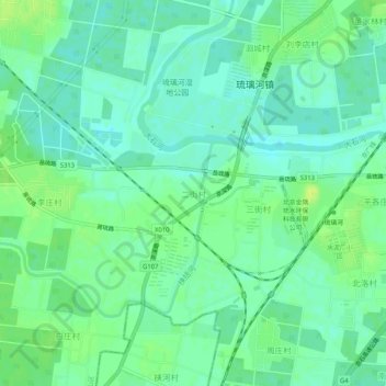 Mappa topografica 二街村, altitudine, rilievo