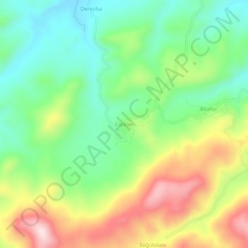 Mappa topografica Cicikler, altitudine, rilievo