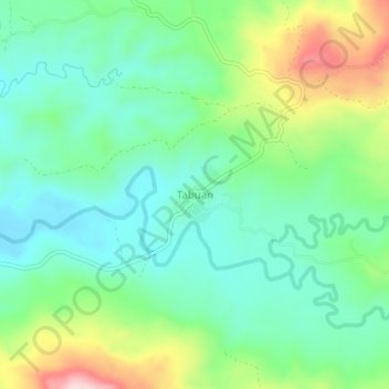 Mappa topografica Tabuan, altitudine, rilievo