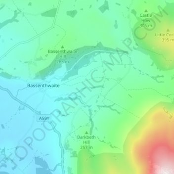 Mappa topografica Low Melbecks, altitudine, rilievo