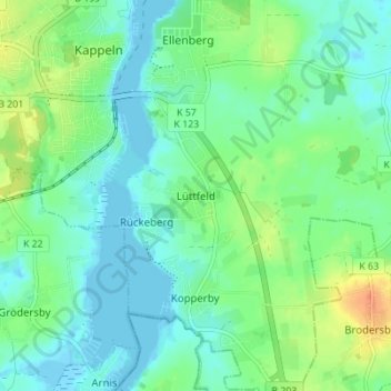 Mappa topografica Lüttfeld, altitudine, rilievo