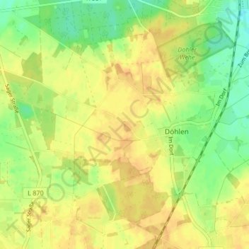 Mappa topografica Krumland, altitudine, rilievo