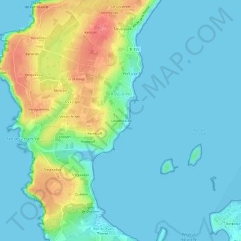 Mappa topografica Lanvernazal, altitudine, rilievo