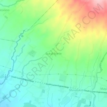 Mappa topografica Bukal Norte, altitudine, rilievo