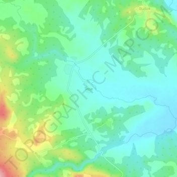 Mappa topografica Tepe, altitudine, rilievo