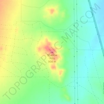Mappa topografica Shadow Hills, altitudine, rilievo