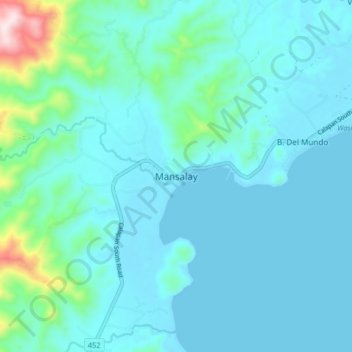 Mappa topografica Mansalay, altitudine, rilievo