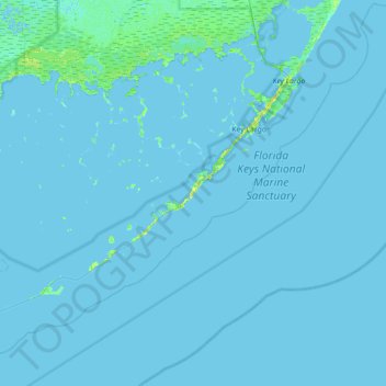 Mappa topografica Plantation Key, altitudine, rilievo