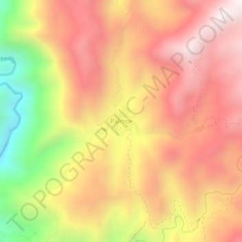 Mappa topografica Palmor, altitudine, rilievo