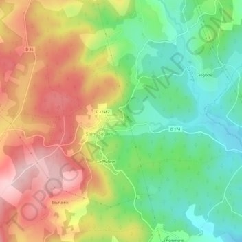 Mappa topografica Les Costas, altitudine, rilievo