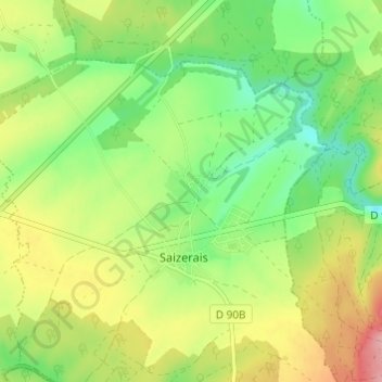 Mappa topografica Saint-Georges, altitudine, rilievo