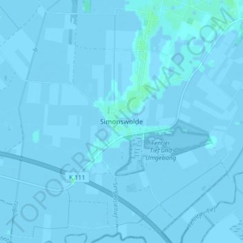 Mappa topografica Simonswolde, altitudine, rilievo