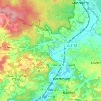 Mappa topografica Ziegelhütte, altitudine, rilievo
