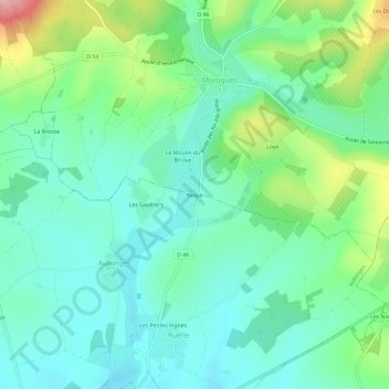Mappa topografica Redan, altitudine, rilievo