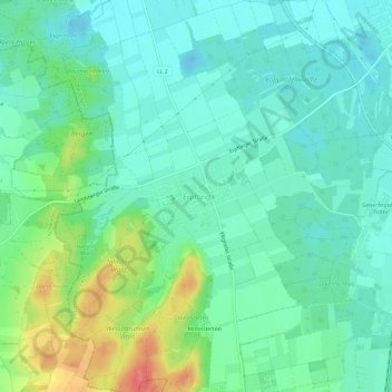 Mappa topografica Erpfting, altitudine, rilievo