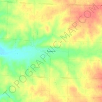 Mappa topografica Corsicana, altitudine, rilievo