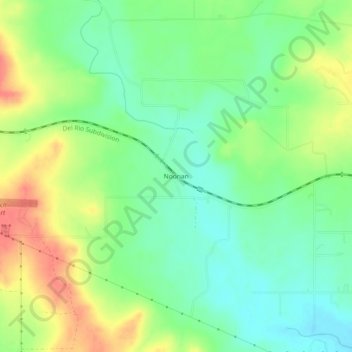 Mappa topografica Noonan, altitudine, rilievo