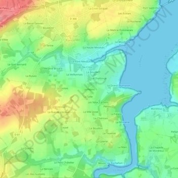 Mappa topografica Le Repos, altitudine, rilievo