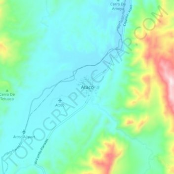 Mappa topografica Ataco, altitudine, rilievo