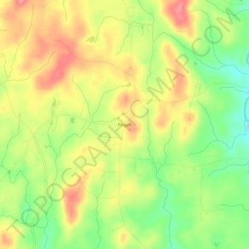 Mappa topografica Pisgah, altitudine, rilievo