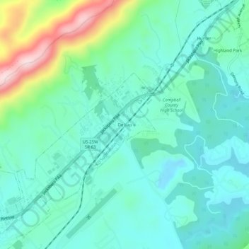 Mappa topografica De Lap, altitudine, rilievo