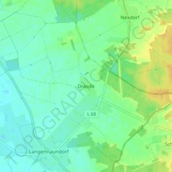 Mappa topografica Drasdo, altitudine, rilievo