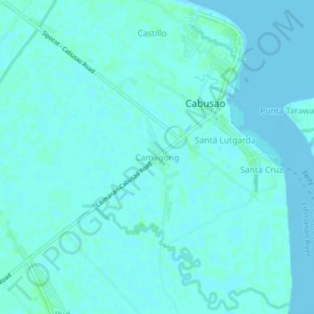 Mappa topografica Camagong, altitudine, rilievo