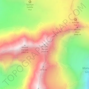 Mappa topografica Mount Annan, altitudine, rilievo