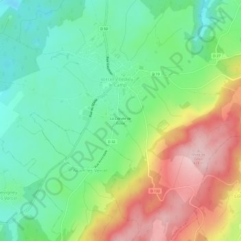 Mappa topografica La Corvée de Goux, altitudine, rilievo