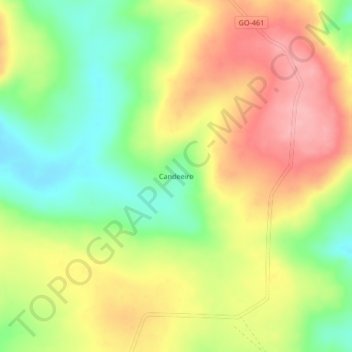Mappa topografica Candeeiro, altitudine, rilievo