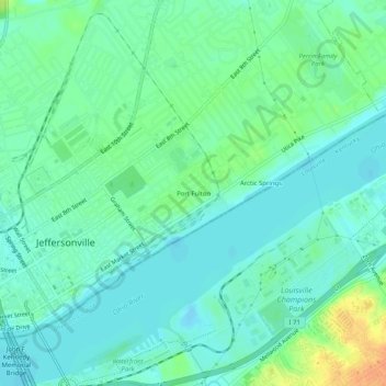 Mappa topografica Port Fulton, altitudine, rilievo
