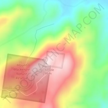 Mappa topografica Mount Mackenzie Lookout, altitudine, rilievo