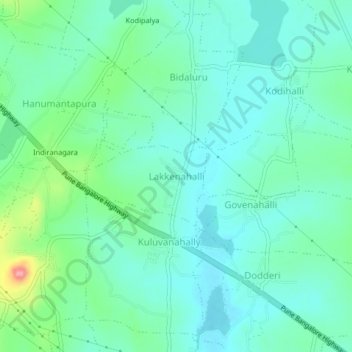 Mappa topografica Lakkenahalli, altitudine, rilievo