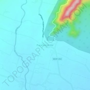 Mappa topografica Paramanandal, altitudine, rilievo