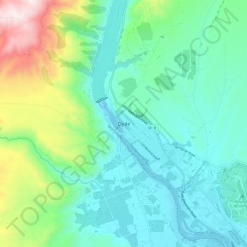 Mappa topografica Clyde, altitudine, rilievo