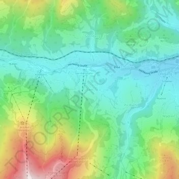 Mappa topografica Rain, altitudine, rilievo