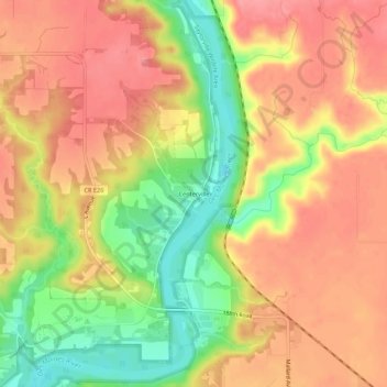 Mappa topografica Centerville, altitudine, rilievo
