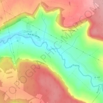 Mappa topografica Le Voury, altitudine, rilievo
