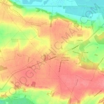 Mappa topografica L'Orme Nochet, altitudine, rilievo