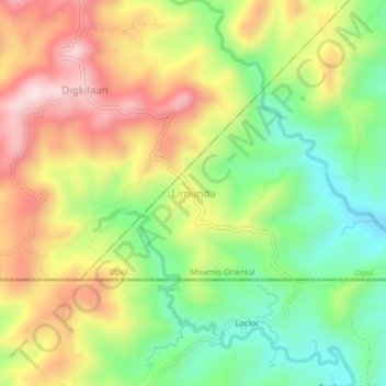Mappa topografica Limunda, altitudine, rilievo