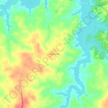 Mappa topografica Williamsville, altitudine, rilievo