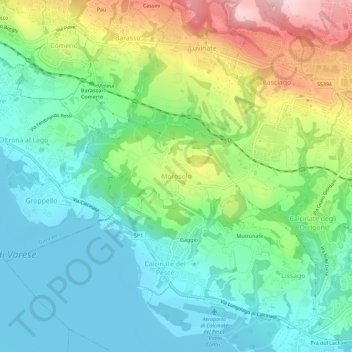 Mappa topografica Morosolo, altitudine, rilievo