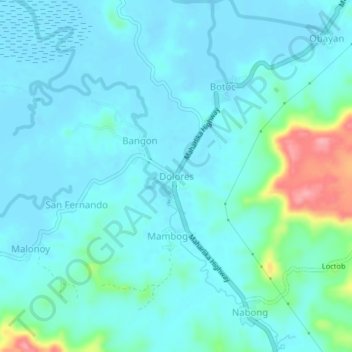 Mappa topografica Dolores, altitudine, rilievo