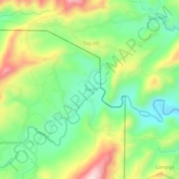 Mappa topografica Paril, altitudine, rilievo