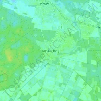 Mappa topografica Wieckenberg, altitudine, rilievo
