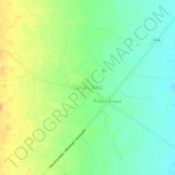 Mappa topografica CANAGUARO, altitudine, rilievo