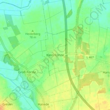 Mappa topografica Klein Förste, altitudine, rilievo