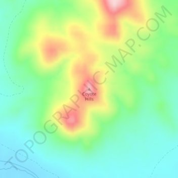 Mappa topografica Coyote Hills, altitudine, rilievo