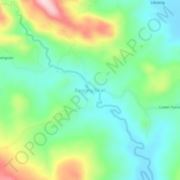 Mappa topografica Bagong Sikat, altitudine, rilievo